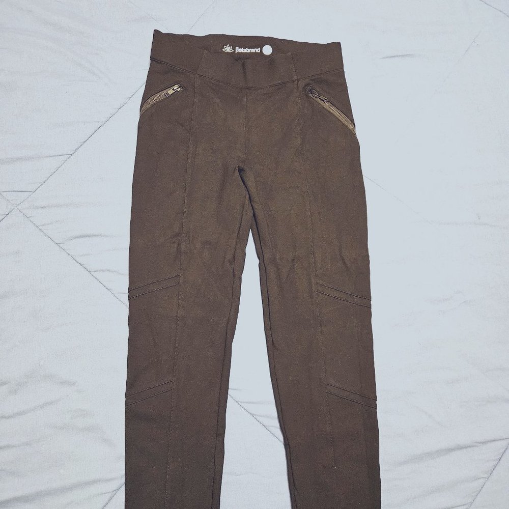 BetaBrand Black Moto Dress Pants Skinny Leg